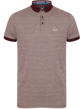 Malvern Jacquard Jersey Polo Shirt In Wine Tasting - Le Shark