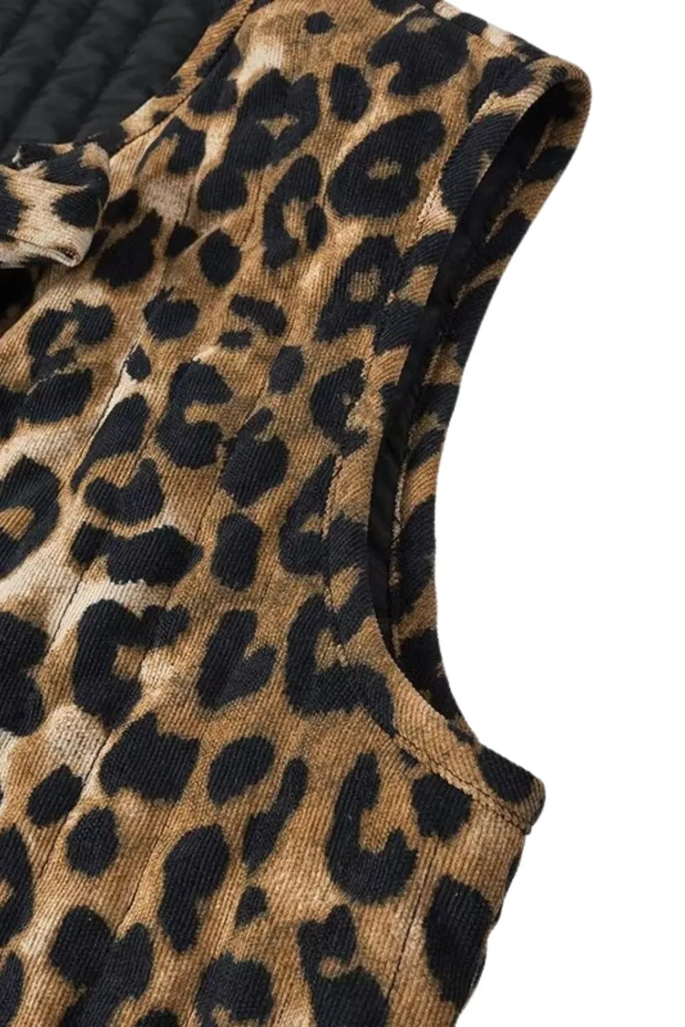 ' Nicholas' Leopard Print Corduroy Bow-Detail Cotton Vest