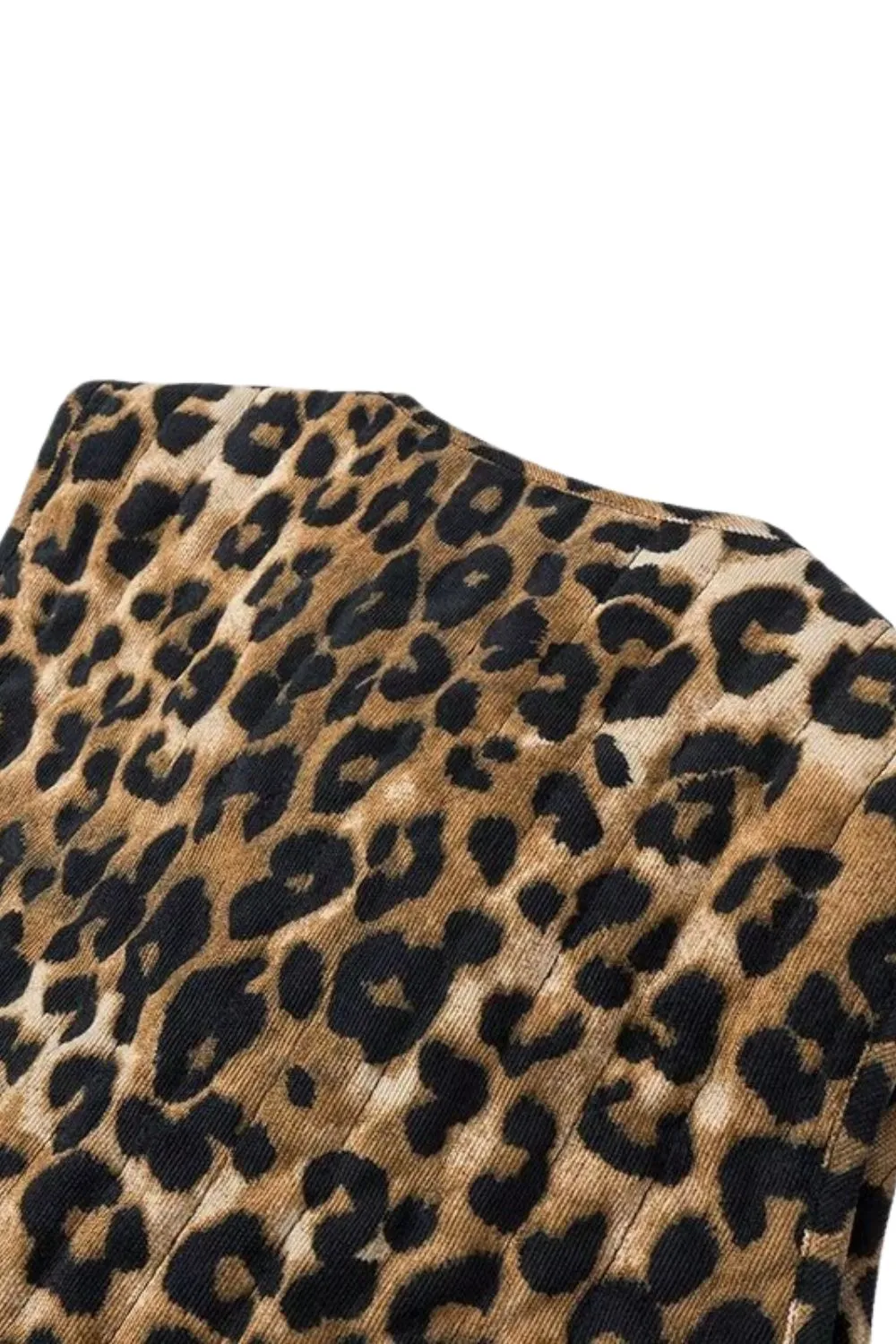 ' Nicholas' Leopard Print Corduroy Bow-Detail Cotton Vest