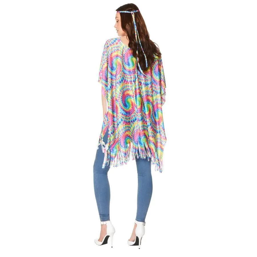 60s 70s Tie Dye Poncho