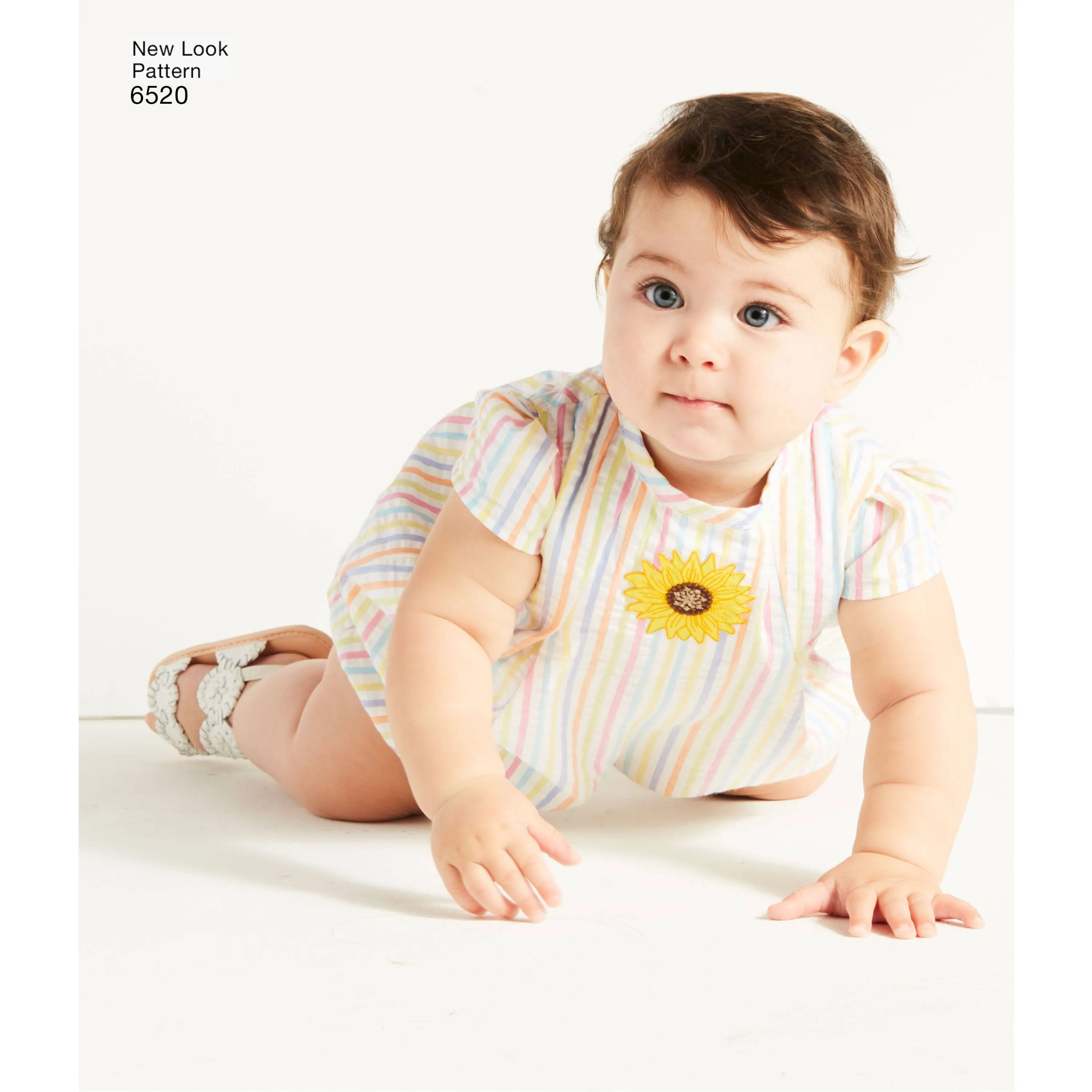 6520 New Look Pattern 6520 Babies' Romper and Dress with Panties