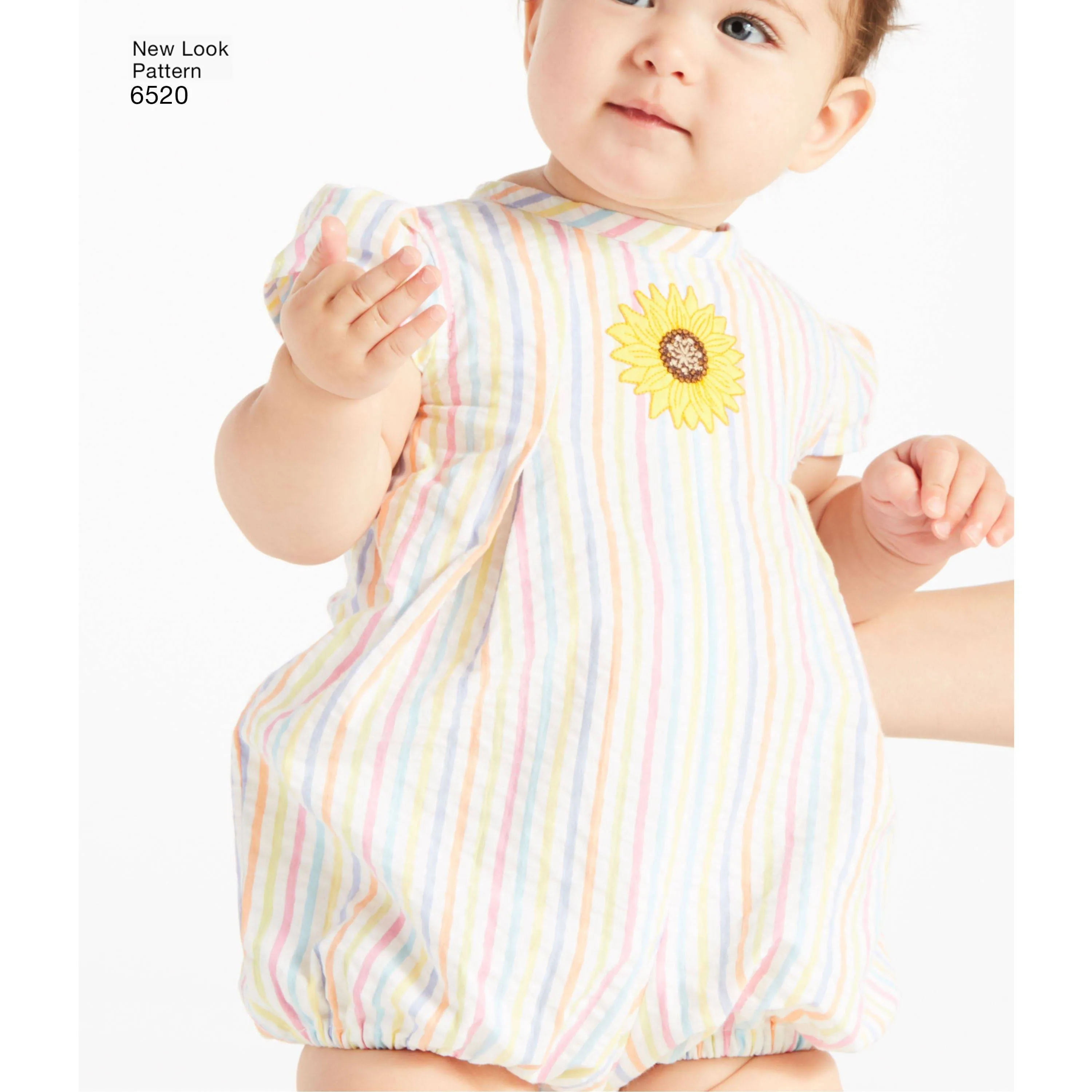 6520 New Look Pattern 6520 Babies' Romper and Dress with Panties