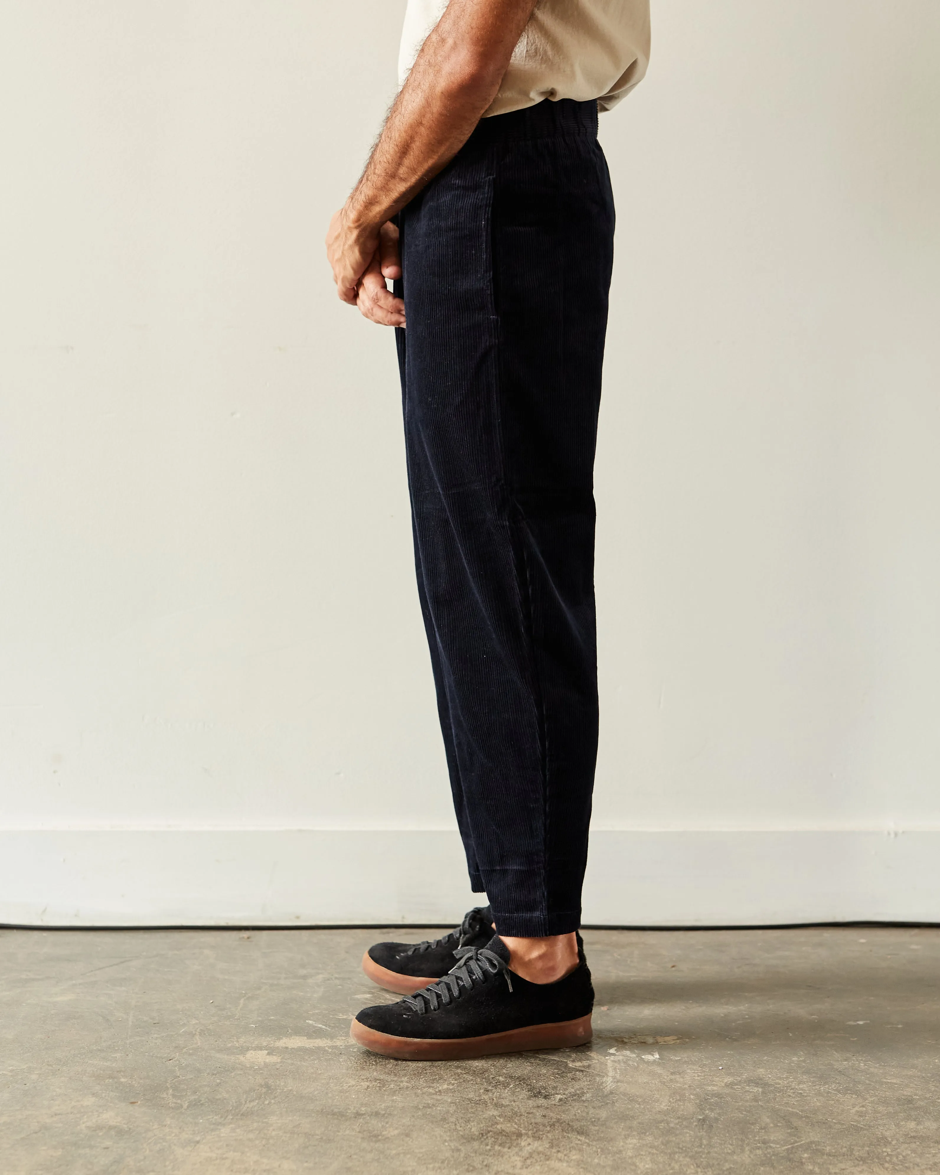 7115 Unisex Corduroy Elastic Pull-Up Trouser, Navy Black