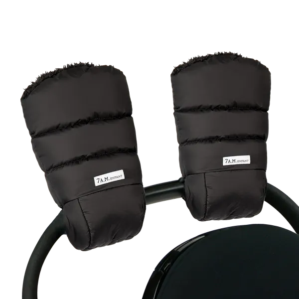 7AM Warm Muffs Black Plush