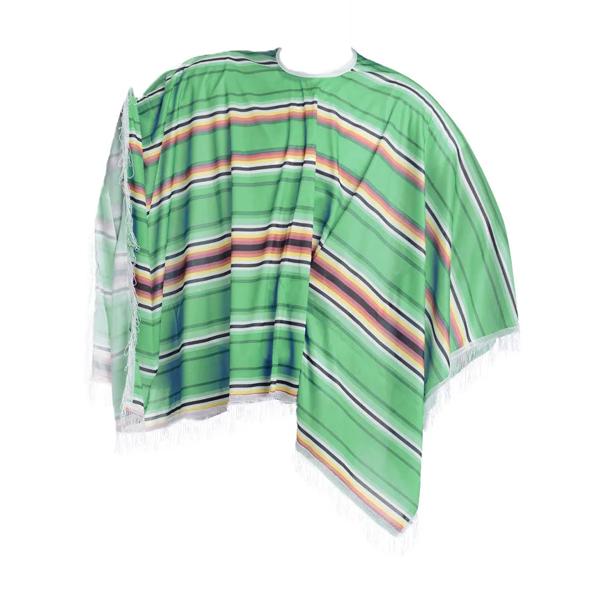 80cm Long Striped Mexican Bandit Poncho