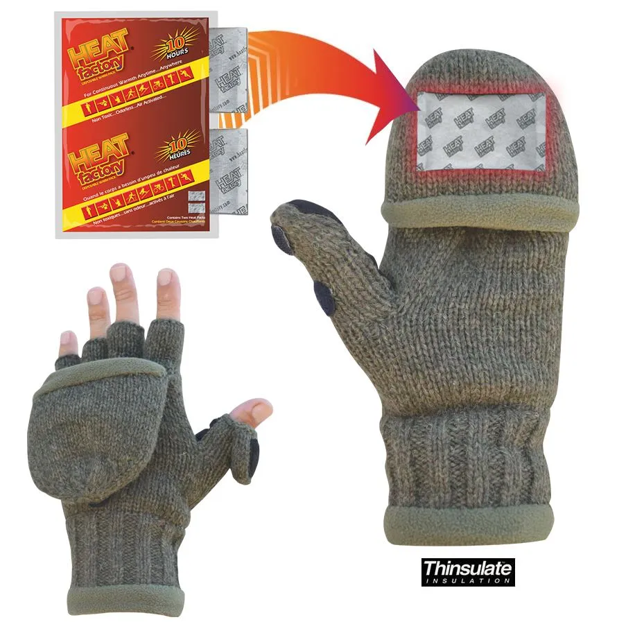 995 - Ragg Wool Heated Pop Top Gloves - Pair