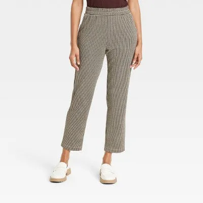 A New Day Women's Tapered High Rise Ankle Length Knit Pants Stretch