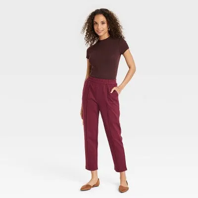 A New Day Women's Tapered High Rise Ankle Length Knit Pants Stretch