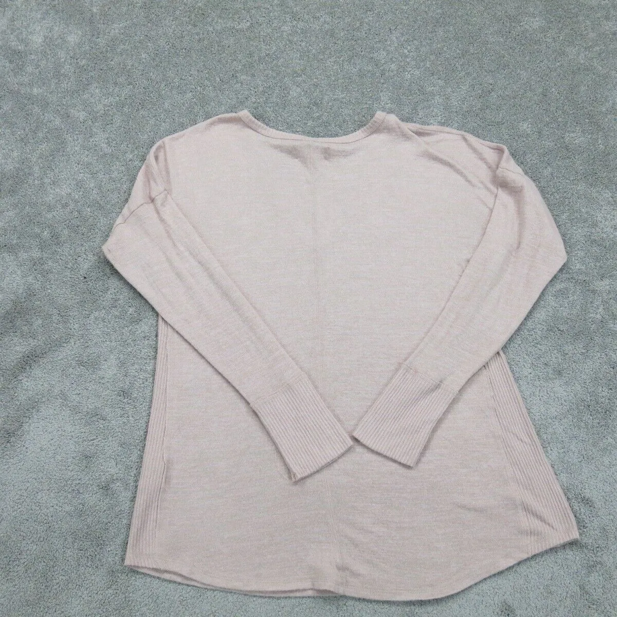 Abercrombie & Fitch Women Sweater Knitted Long Sleeve V Neck Oka Ivory Beige XL