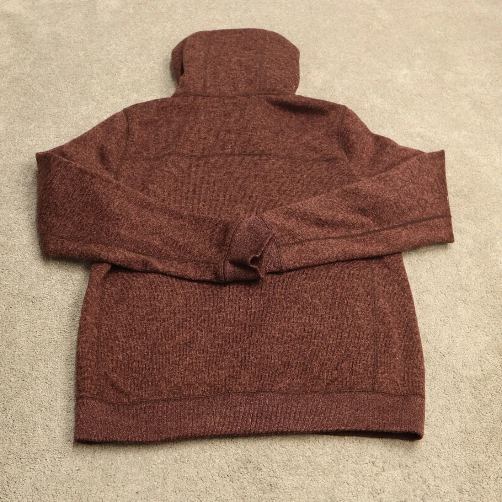 Abercrombie & Fitch Womens Knitted Hooded Sweater Full Zip Pockets Brown Medium