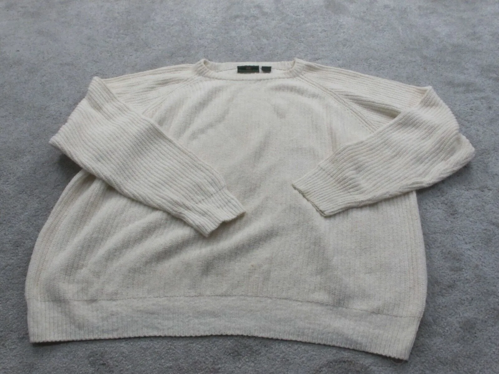 Abercrombie & Fitch Womens Knitted Sweater 100% Silk Crew Neck Beige Size XL