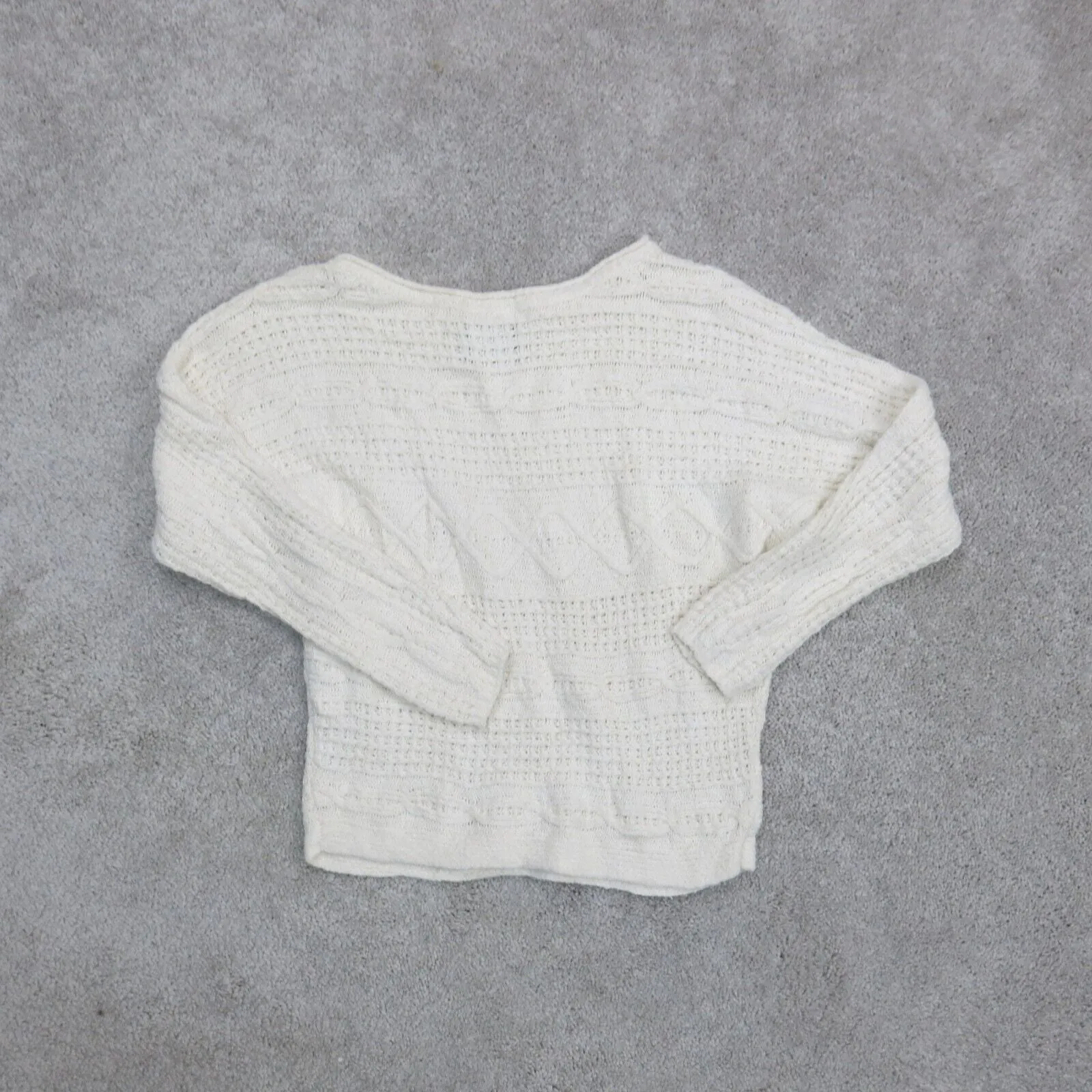 Abercrombie& Fitch Womens Knitted Sweater Crew Neck Long Sleeves Ivory SZ Small