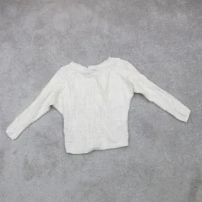 Abercrombie& Fitch Womens Knitted Sweater Crew Neck Long Sleeves Ivory SZ Small