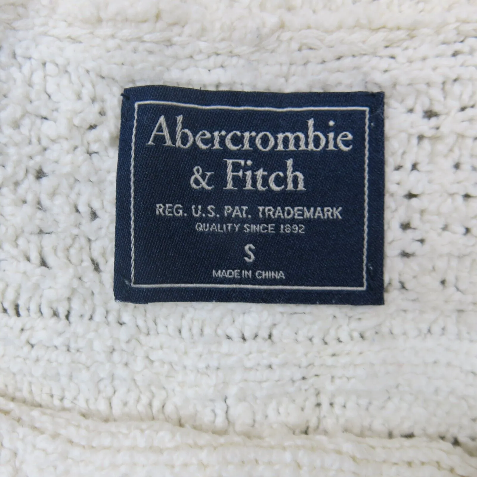 Abercrombie& Fitch Womens Knitted Sweater Crew Neck Long Sleeves Ivory SZ Small