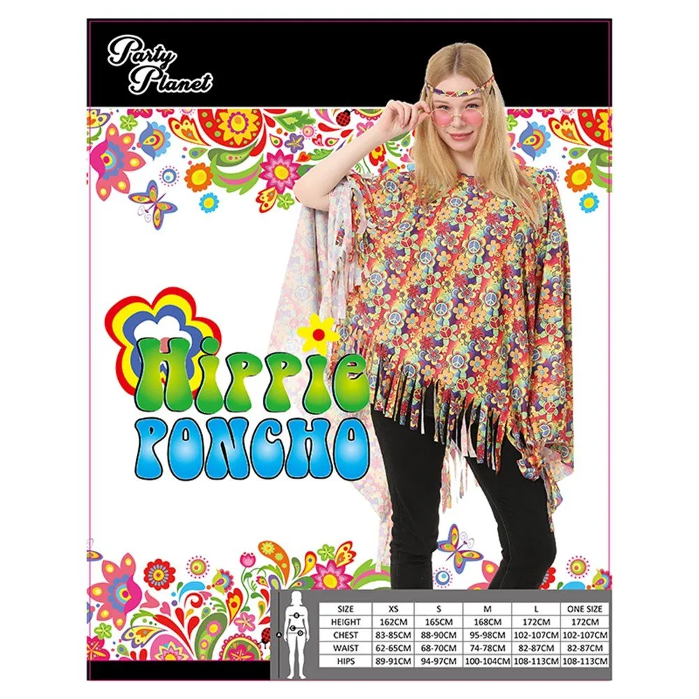 Adult Flower Hippie Poncho