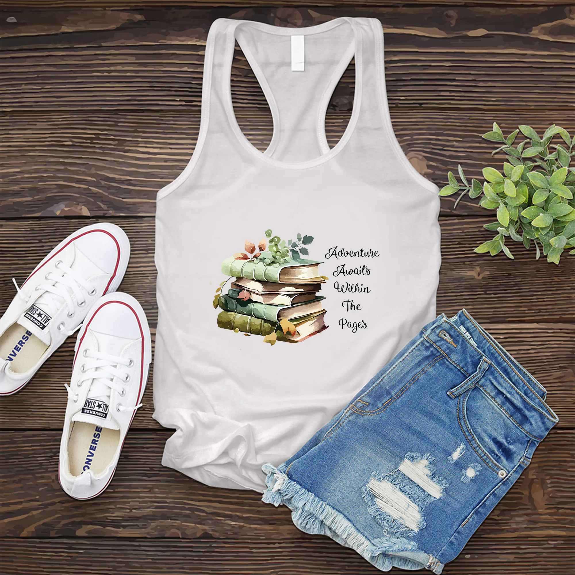 Adventure Awaits Book Women's Tank Top