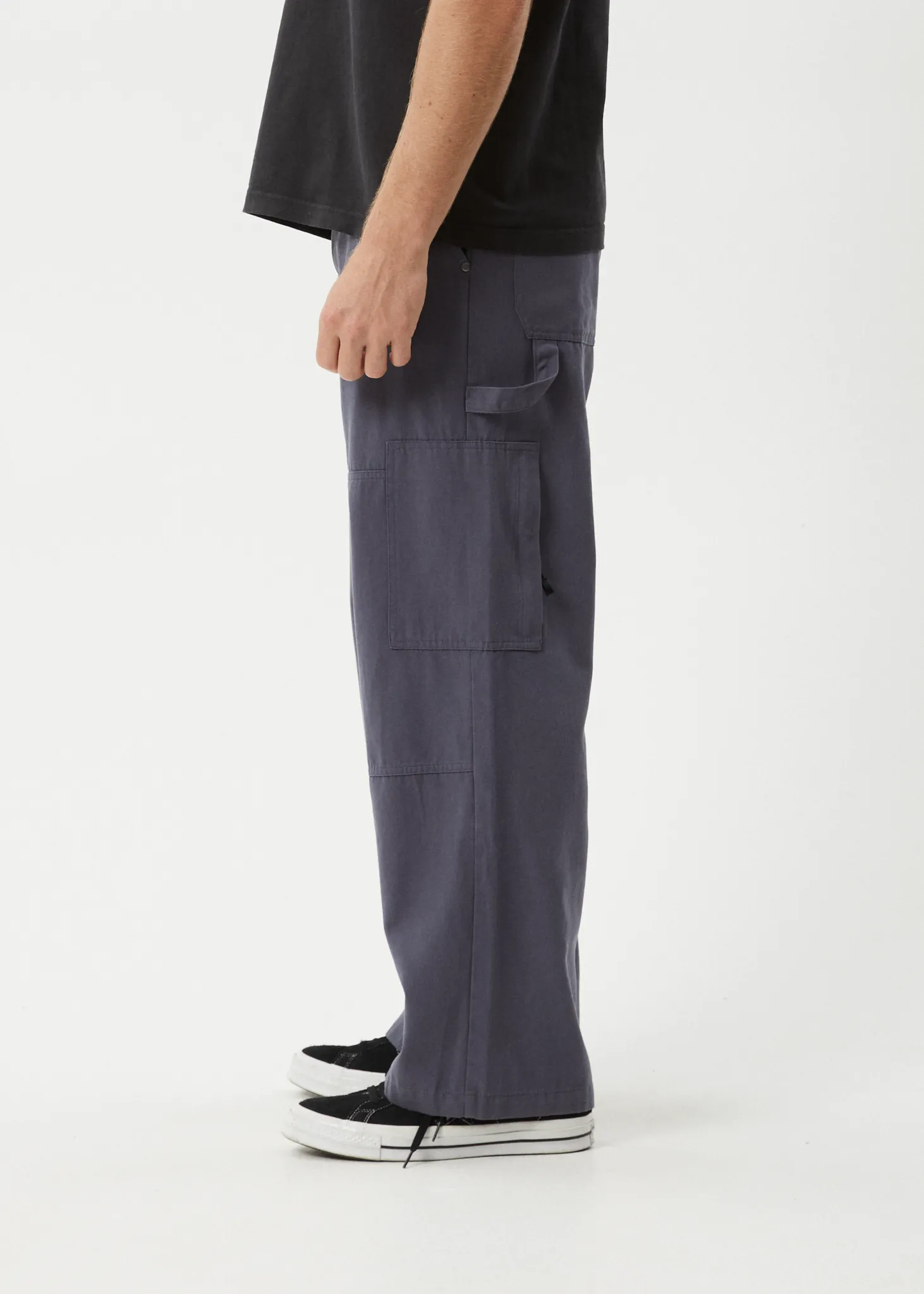 AFENDS Mens Richmond - Canvas Carpenter Pants - Marlin