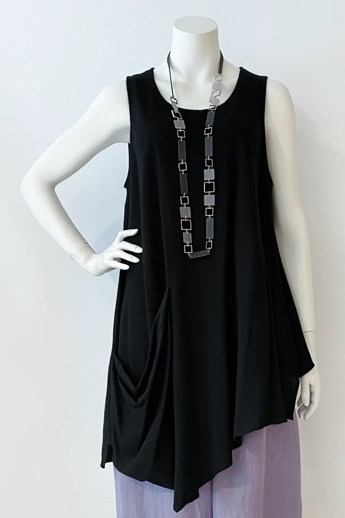 ALEMBIKA Tasca Tank in Black Jersey