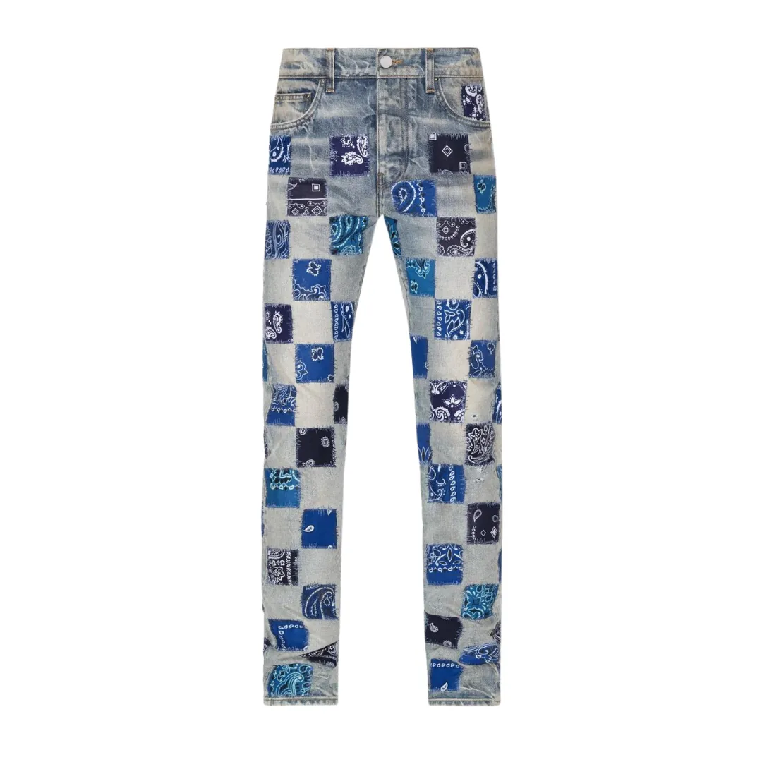 AMIRI BANDANA CHECK JEANS