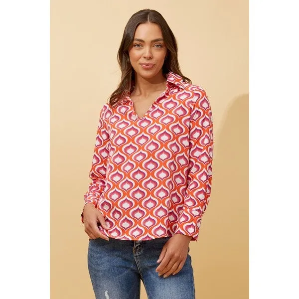 ASHANTI ABSTRACT PRINT TOP