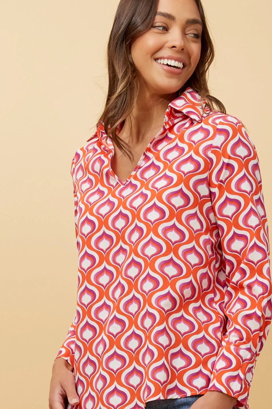 ASHANTI ABSTRACT PRINT TOP