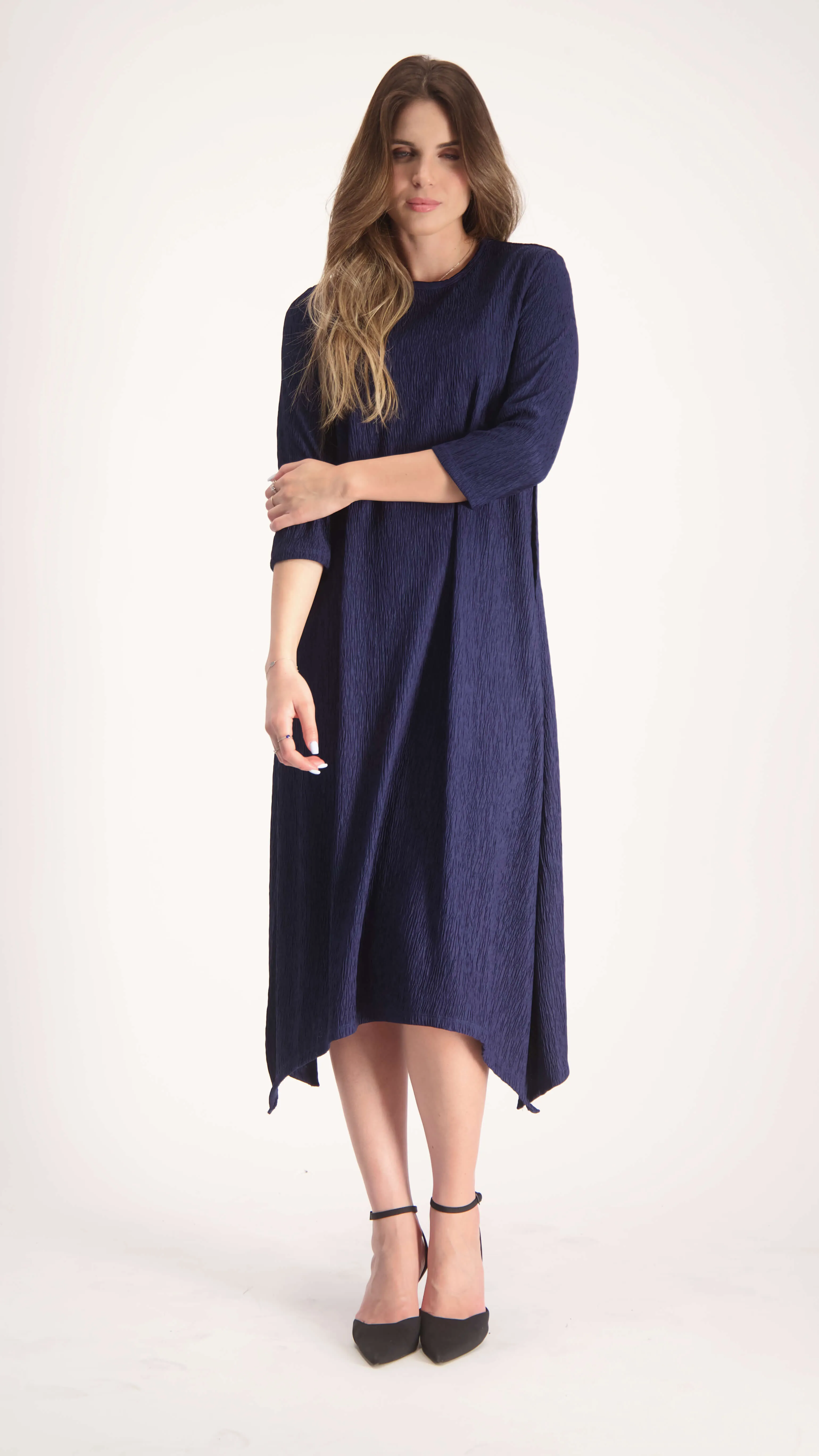 Asymmetric Dress / Navy