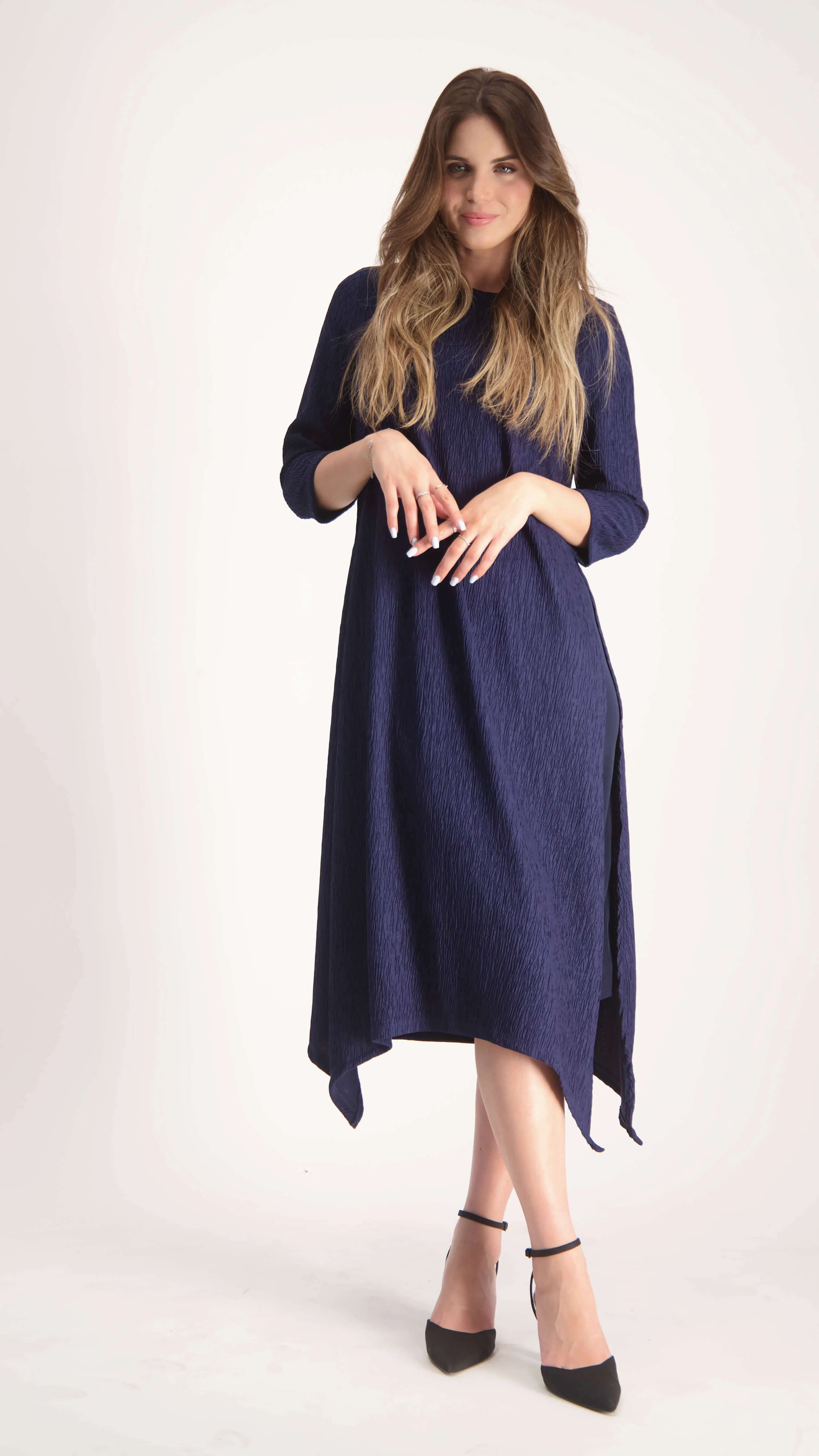 Asymmetric Dress / Navy