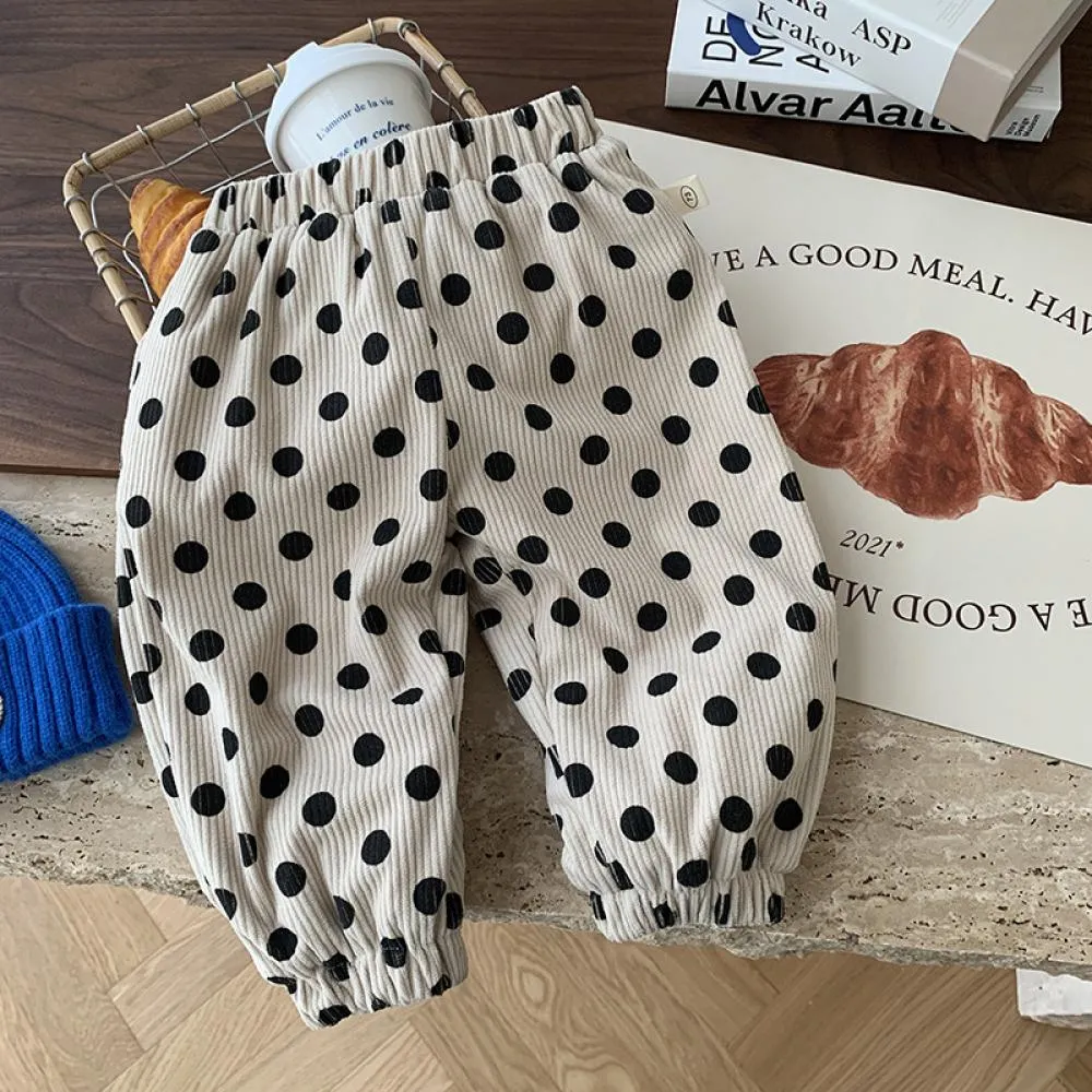 Baby Children Polka Dot Corduroy Trousers Wholesale Baby Clothes