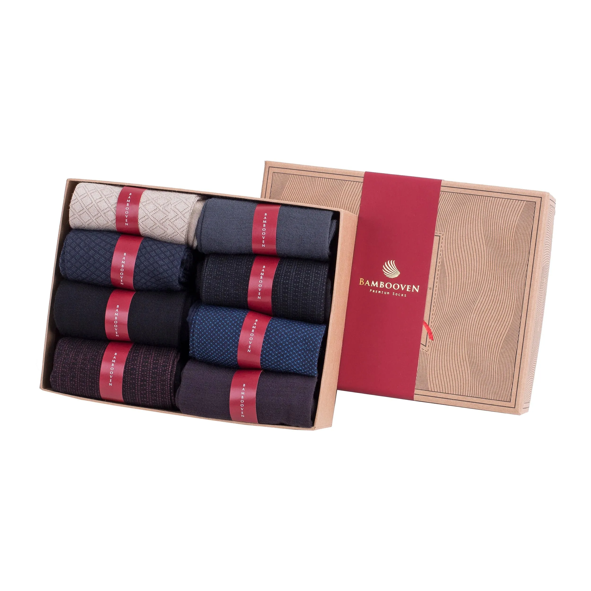 Bambooven Men’s Lightweight Dress & Trouser Socks – (8 Pack)