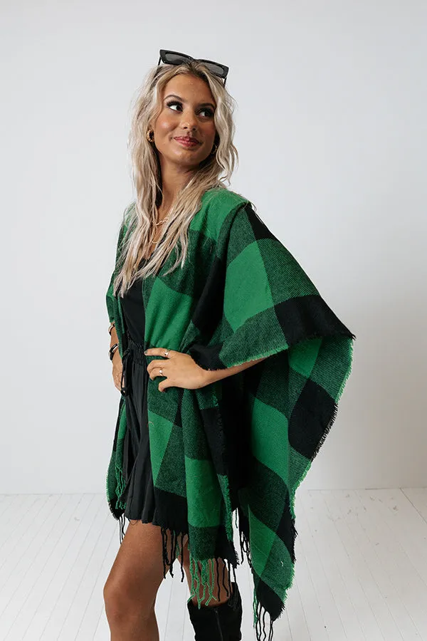 Big City Mood Buffalo Check Poncho