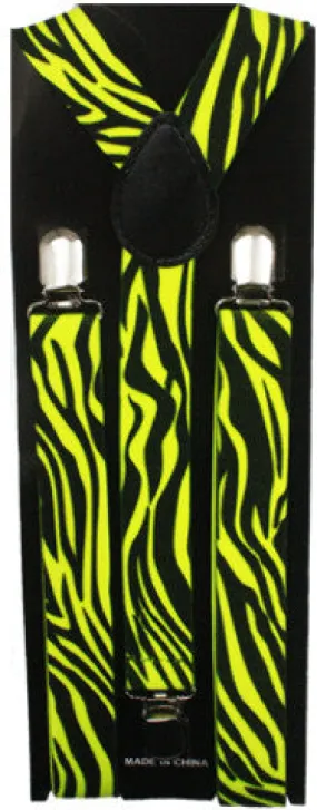 black and yellow zebra suspenders Case of 72