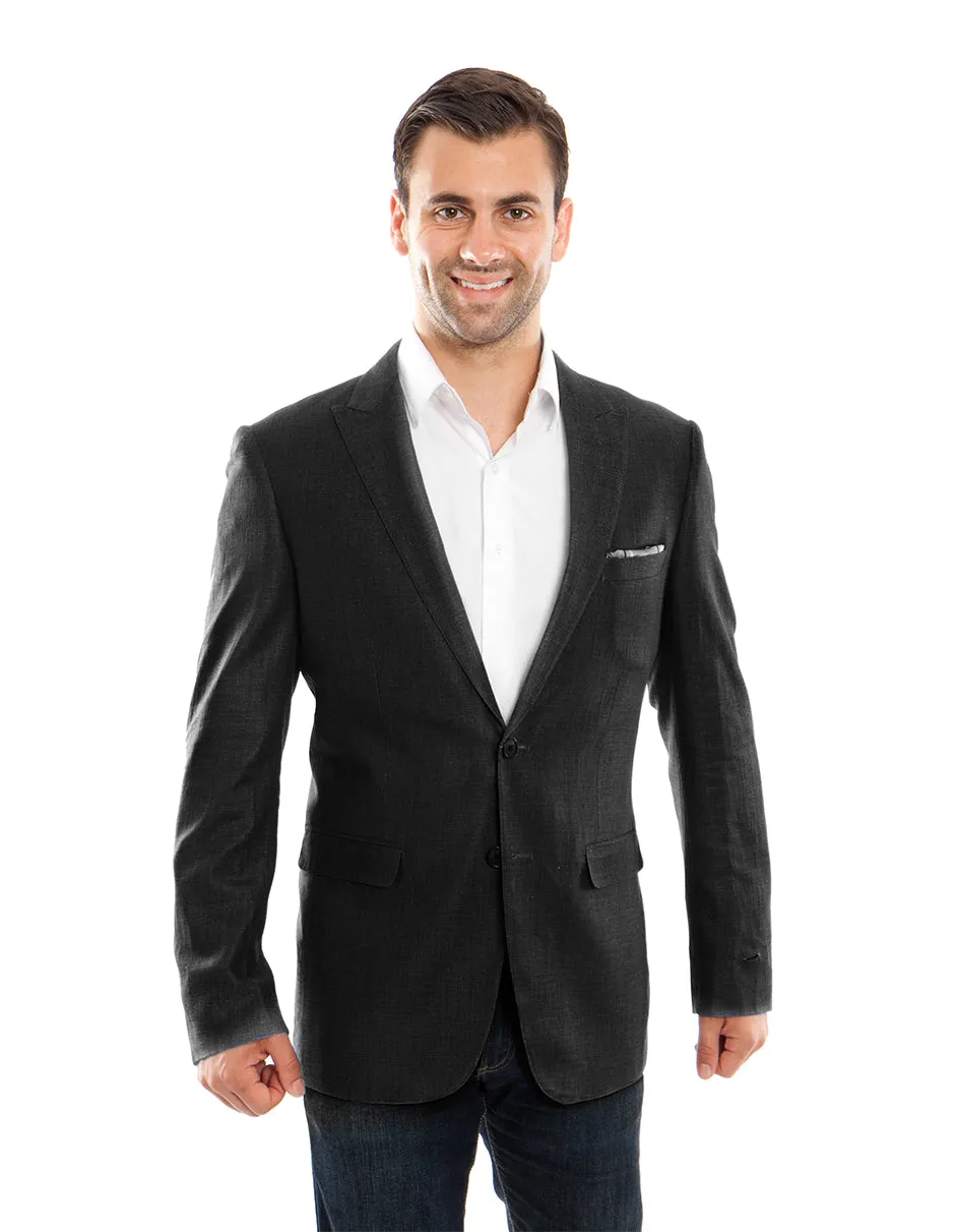 Black Peak Linen Blazer