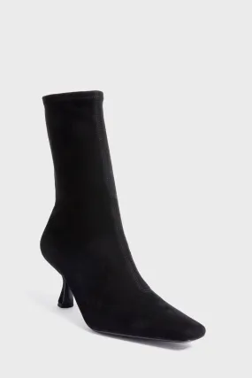 Black Stretch Suede Tatum Boots