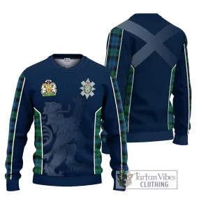 Black Watch Ancient Tartan Ugly Sweater with Family Crest and Lion Rampant Vibes Sport Style