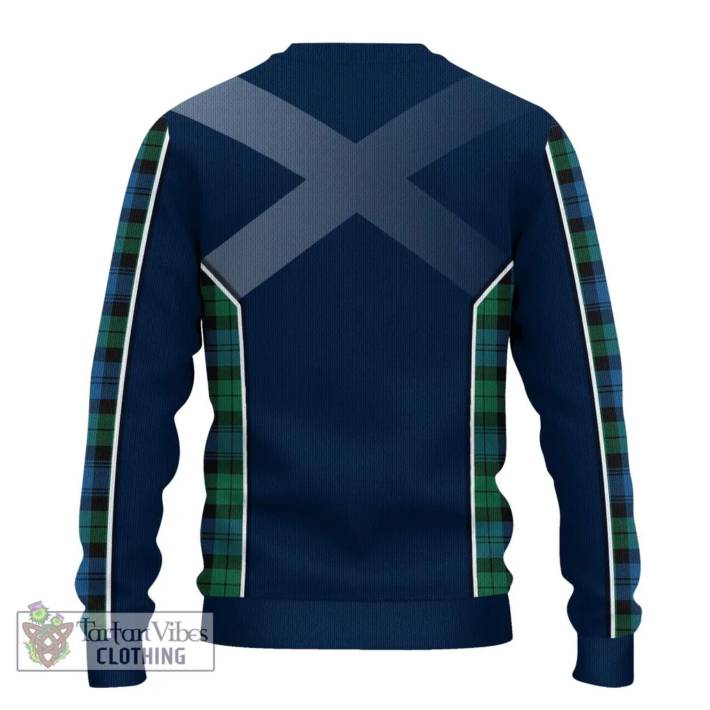 Black Watch Ancient Tartan Ugly Sweater with Family Crest and Lion Rampant Vibes Sport Style