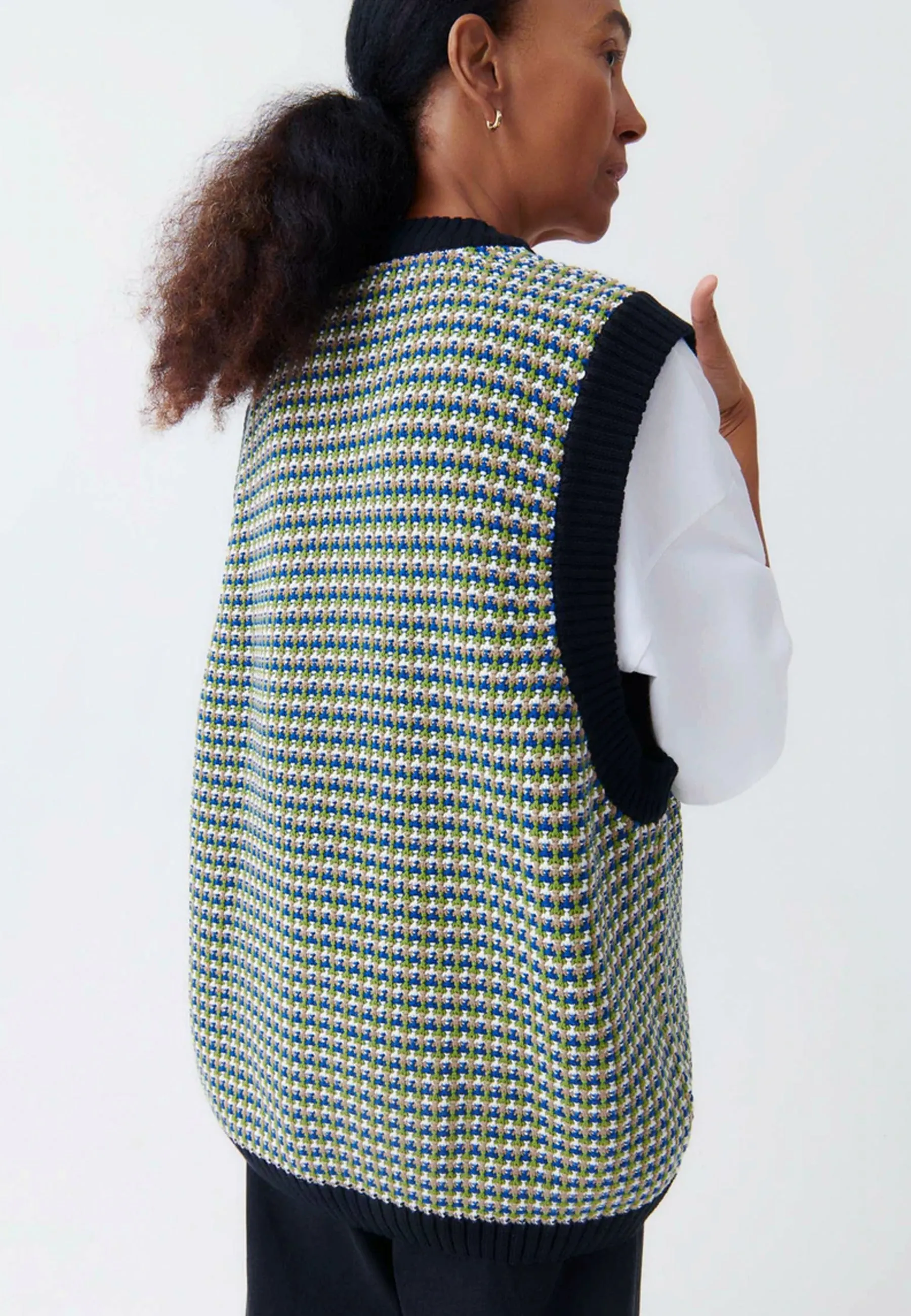 Blanket Vest - green flora