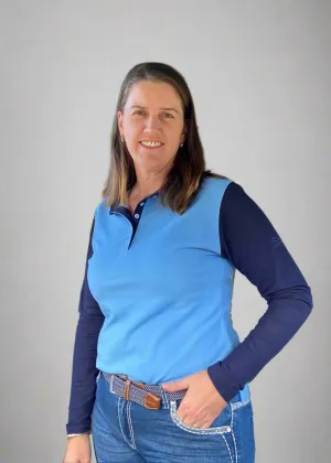 Blue/Navy Long Sleeve Polo Shirt