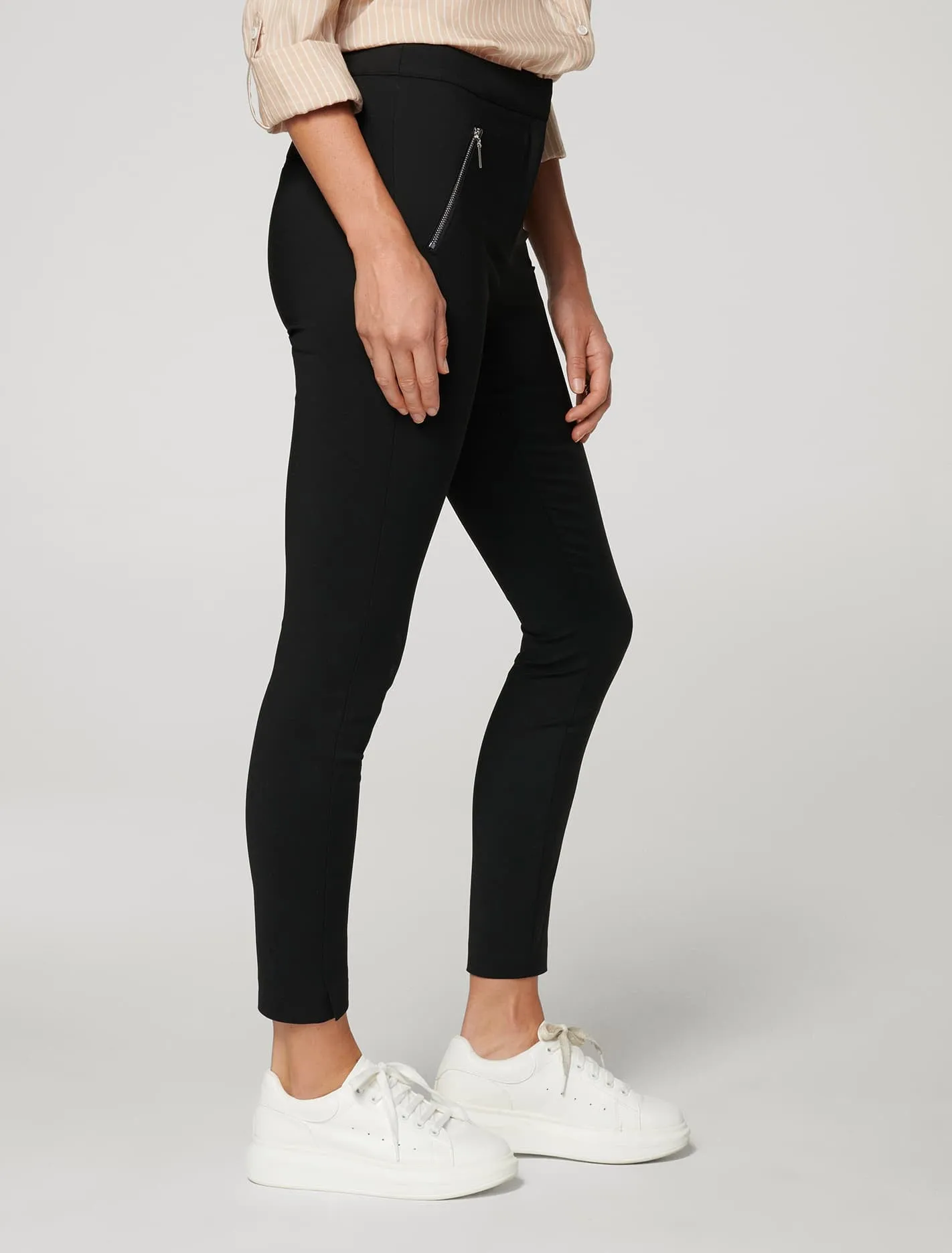 Brooklyn Zip Detail Slim Leg Pants