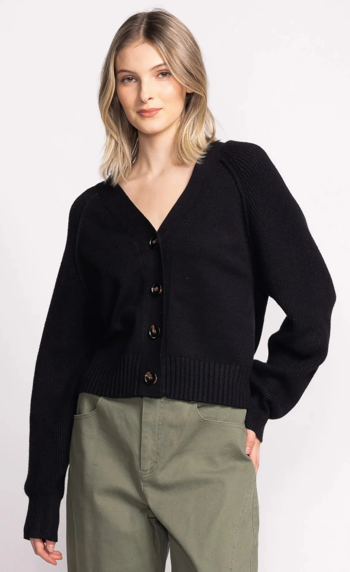 Button Cardi - Black