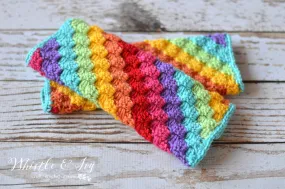 C2C Rainbow Arm Warmers [crochet pattern]