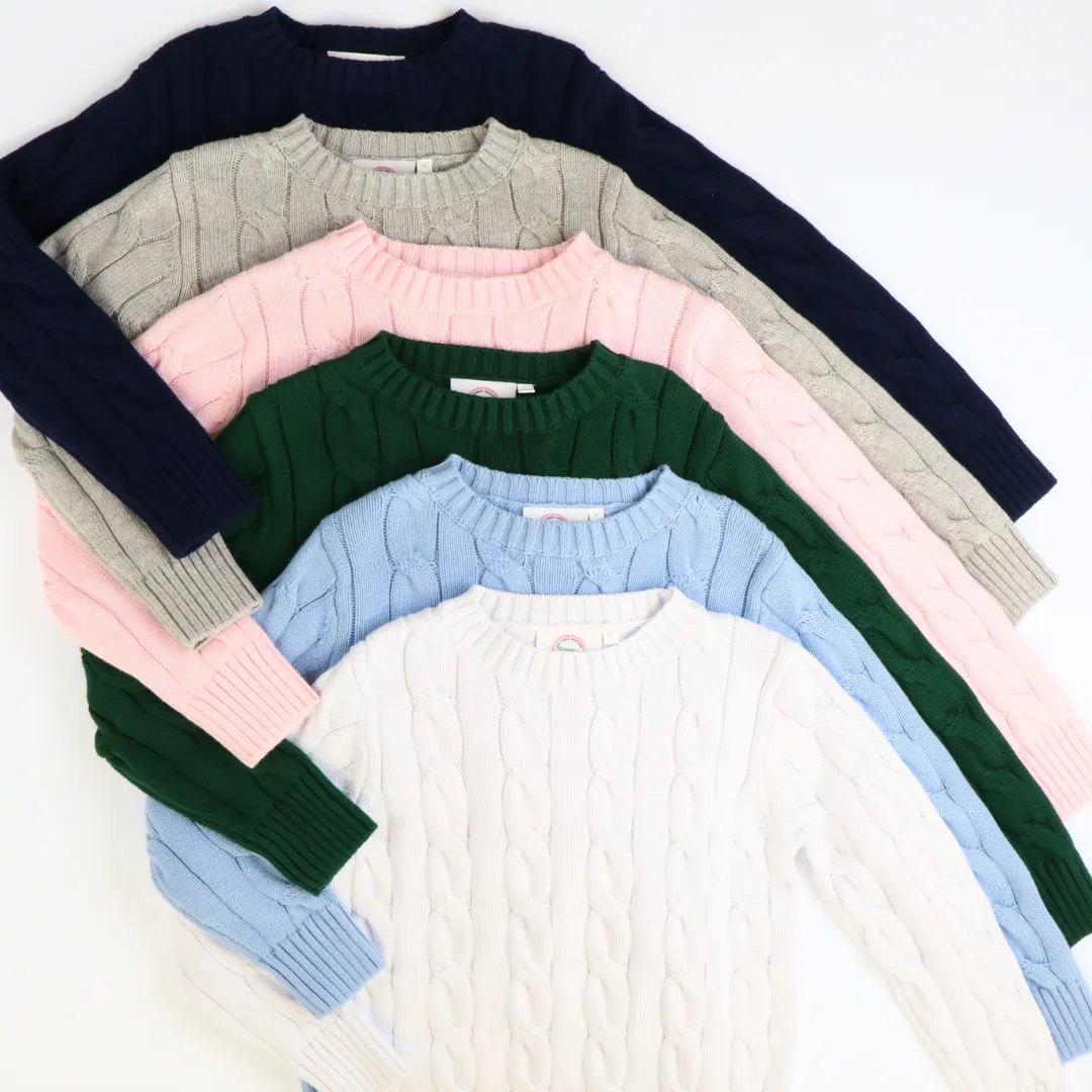 Cable Knit Sweater - Light Pink