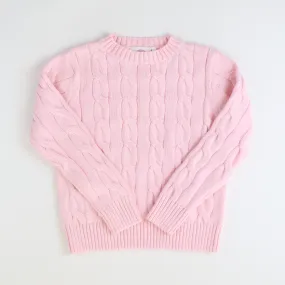 Cable Knit Sweater - Light Pink