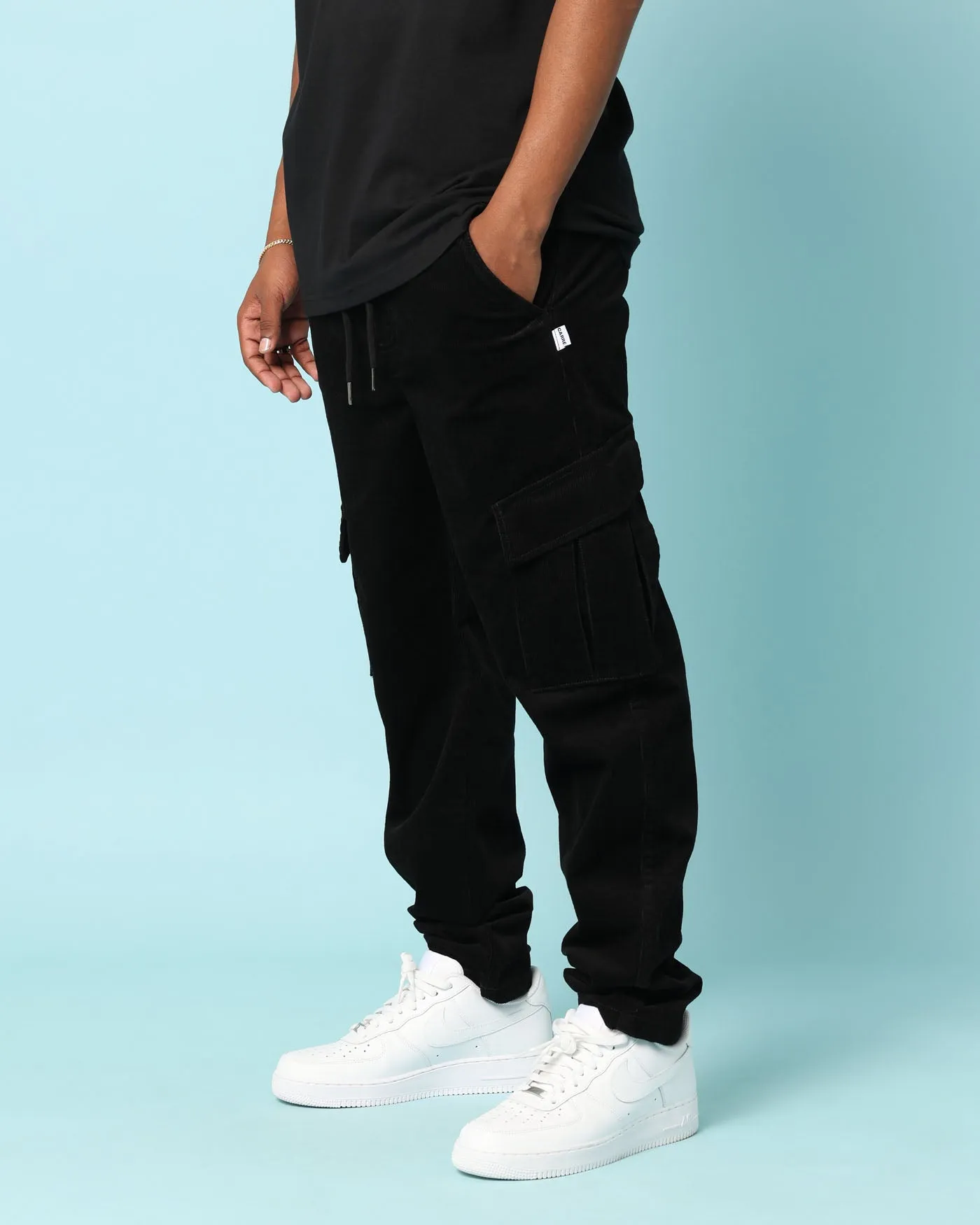 Carré Bande Corduroy Cargo Pants Black