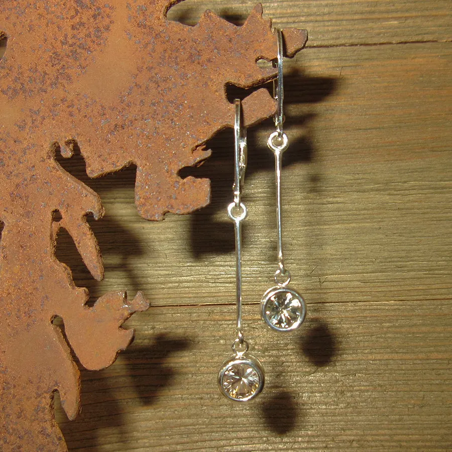 Champagne Sunstone Modern Bar Dangle Earrings