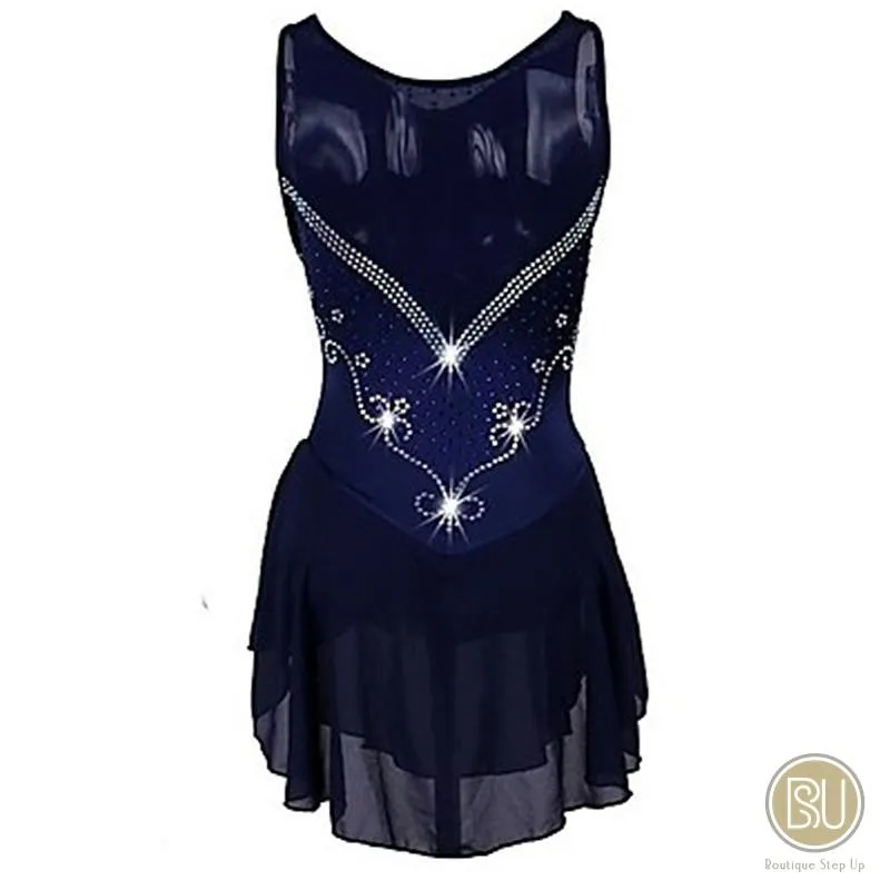 Competition Skating Dress Sleeveless Navy