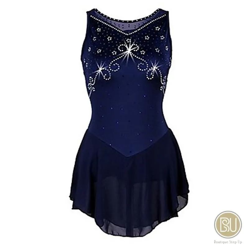 Competition Skating Dress Sleeveless Navy