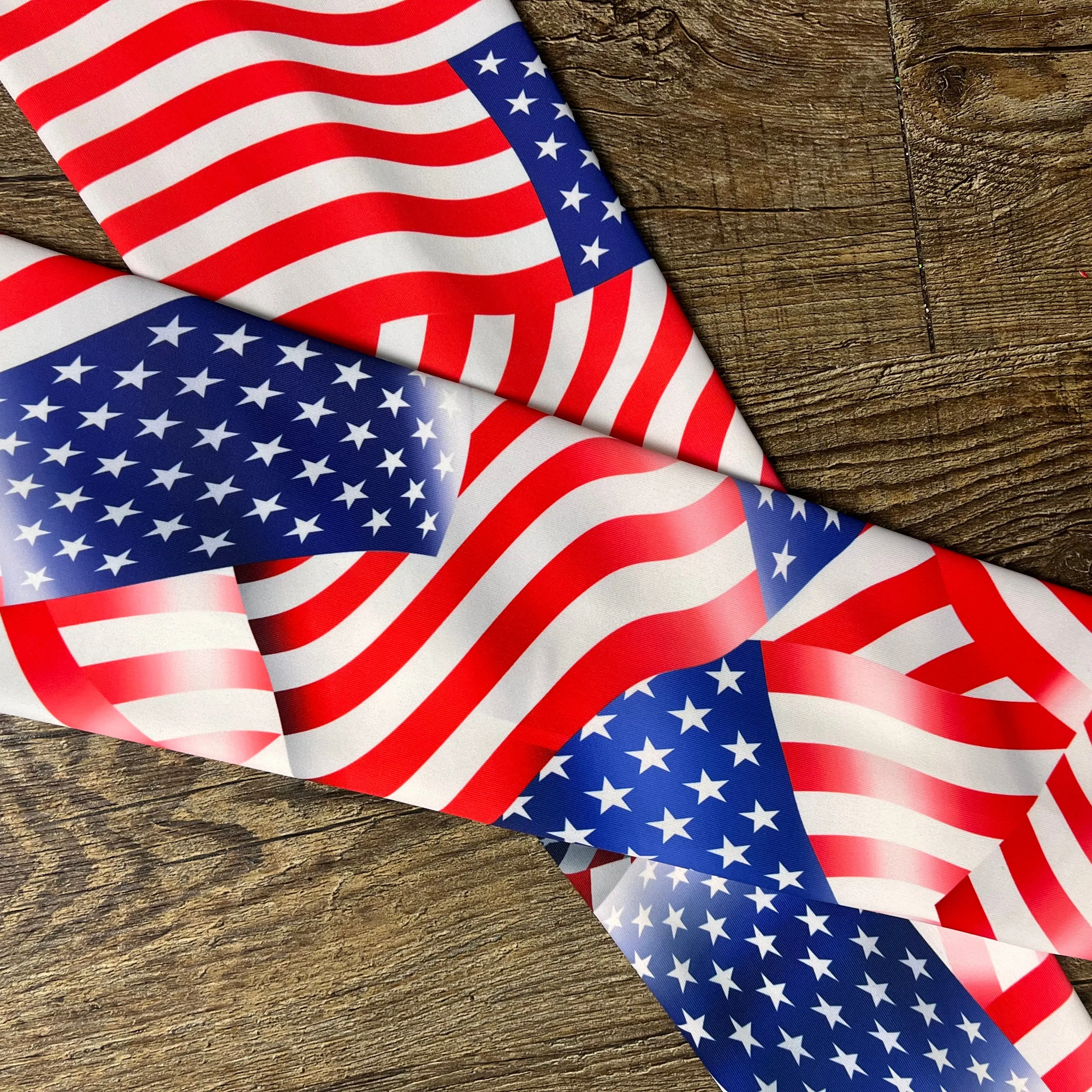 Compression Arm Sleeves in USA Flag Print Spandex