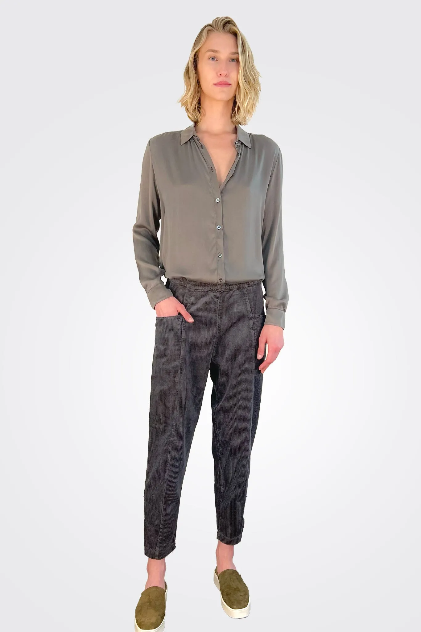 Corduroy Trousers - Grey