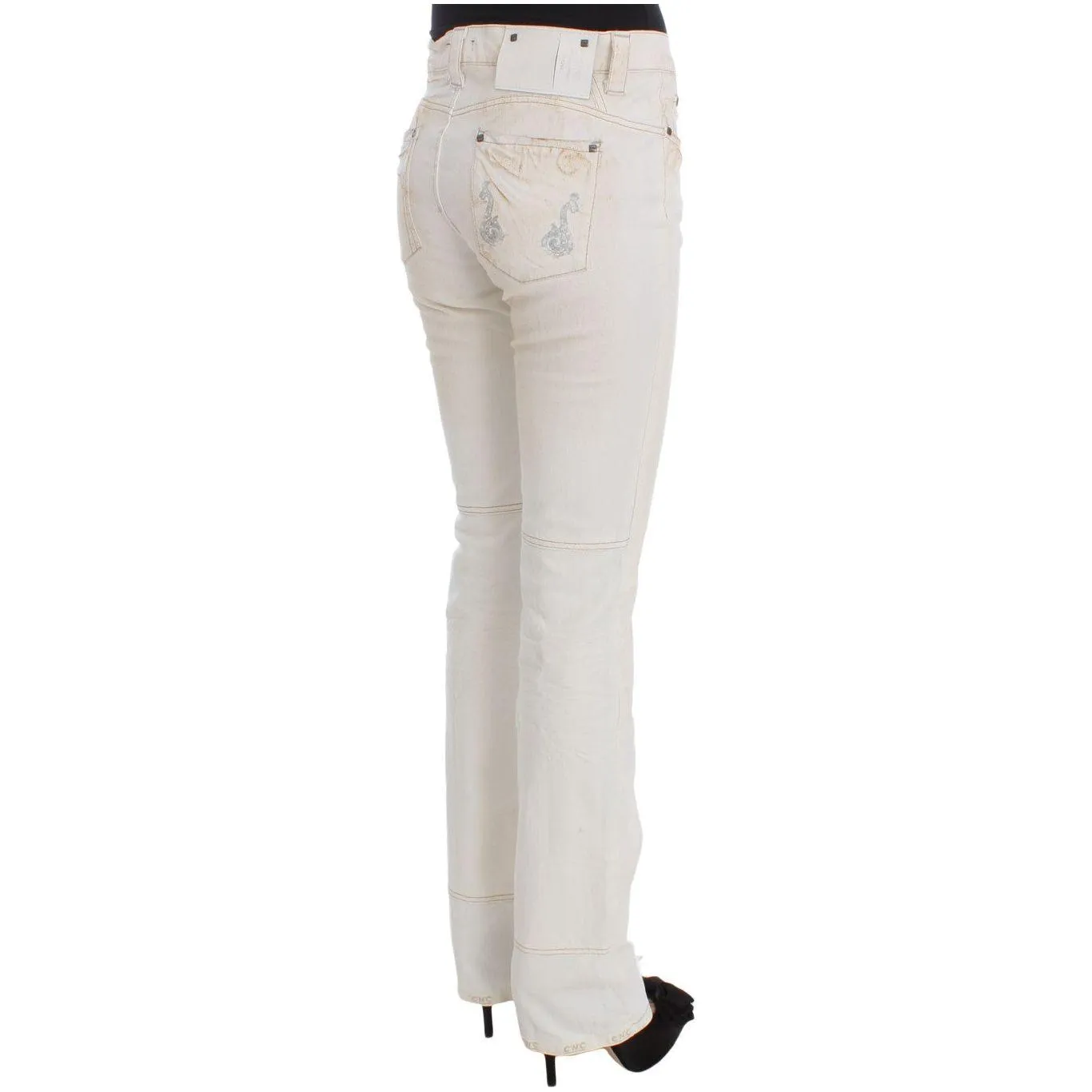 Costume National Chic White Slim Fit Designer Jeans