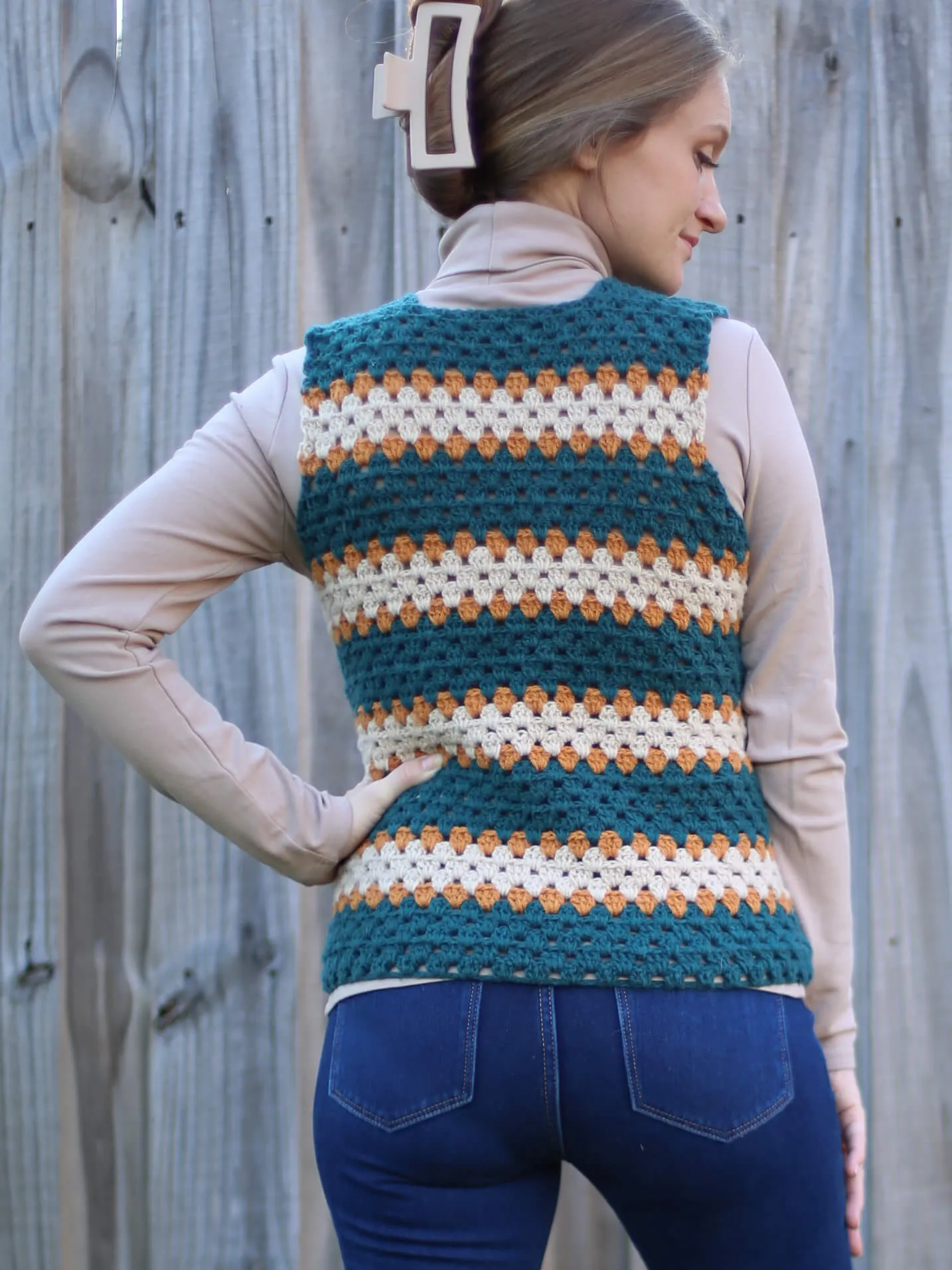 Crochet Kit - Retro Striped Granny Vest